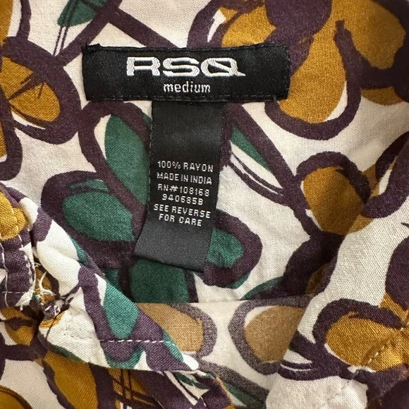RSQ Green and Yellow Casual Button Down Shirt - Picture 2 of 3